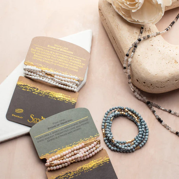 Scout Curated Wears : Stone Wrap: Blue Howlite - Stone of Harmony - Scout Curated Wears : Stone Wrap: Blue Howlite - Stone of Harmony