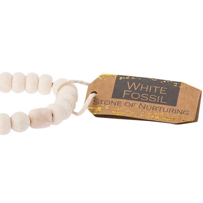 "Scout Curated Wears : White Fossil Stone Bracelet - Stone of Nurturing -"