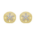 Shanore : 14kt Gold Vermeil White Sapphire Sand Dollar Earrings