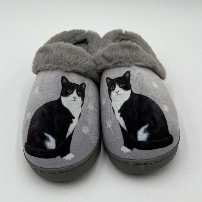 Snuggs : Black and White Cat Slippers - Snuggs : Black and White Cat Slippers