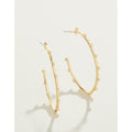 Spartina 499 jewelry-Matte finish earrings-Hoop earrings-Pearl Gold earrings- Gold jewelry-gift shop-gifts for her