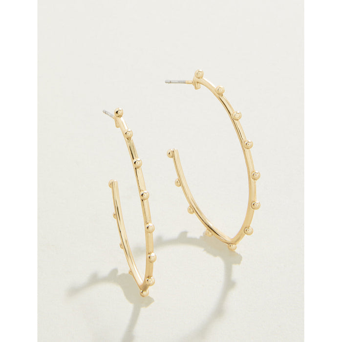 Spartina 499 jewelry-Matte finish earrings-Hoop earrings-Pearl Gold earrings- Gold jewelry-gift shop-gifts for her