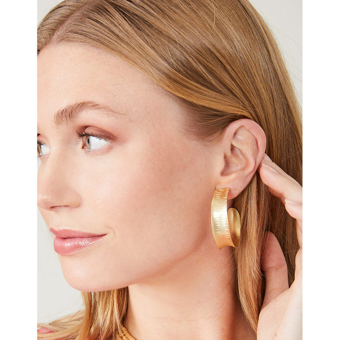 Spartina 499 jewelry-Matte finish earrings-Hoop earrings-Gold earrings- Gold jewelry-gift shop-gifts for her