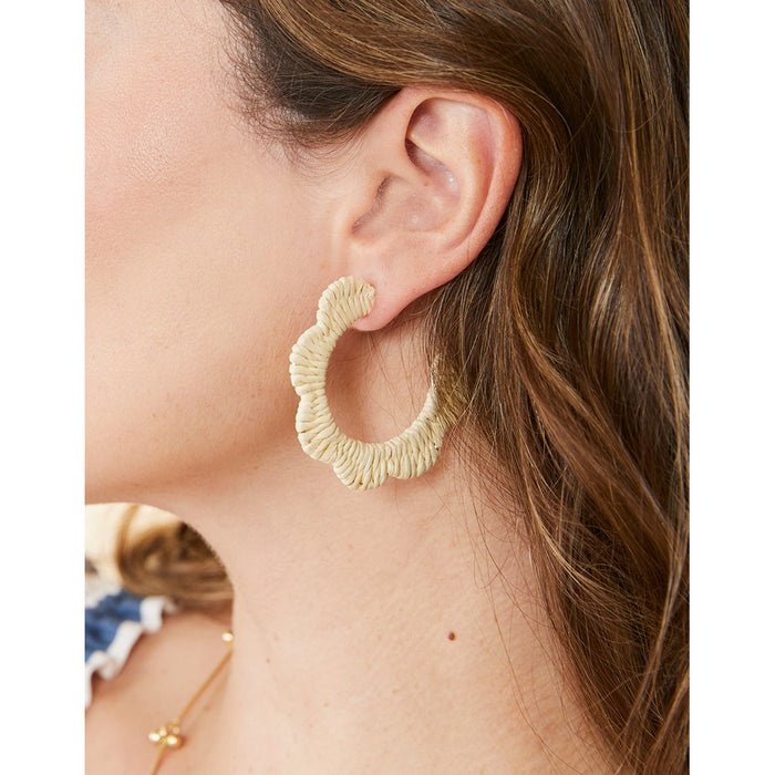 Spartina 449 : Scalloped Straw Hoop Earrings