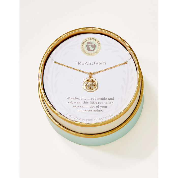 Spartina 499 jewelry-Matte finish necklace- Friendship jewelry- Sand dollar necklace - Sand dollar - Gold jewelry-gift shop-gifts for her