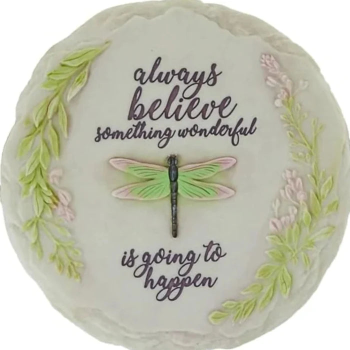 This Spoontiques Always Believe Stepping Stone adds meaningful beauty to your garden.