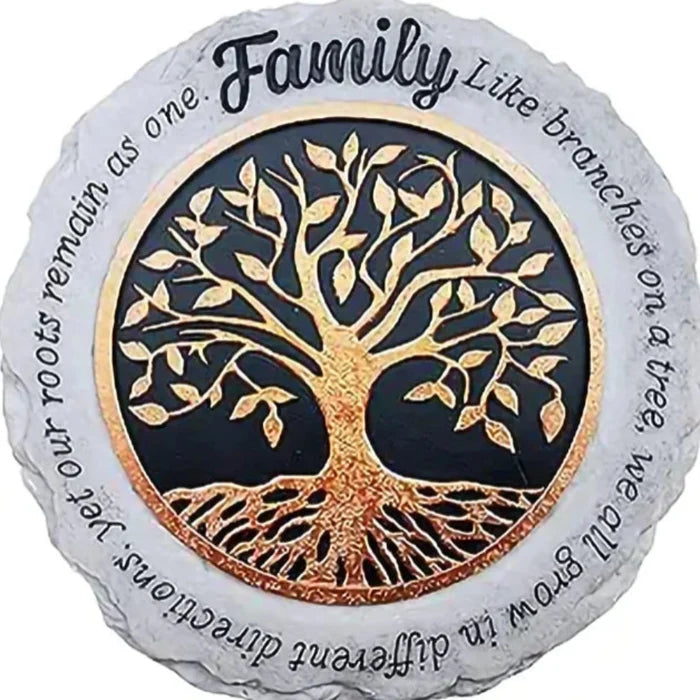 This Spoontiques Family Tree Stepping Stone features a colorful tree design with a heartfelt message.