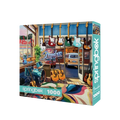 Springbok puzzle box featuring fender guitar shop.
