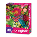Springbook 500-piece puzzle box with colorful flowers and butterfly design