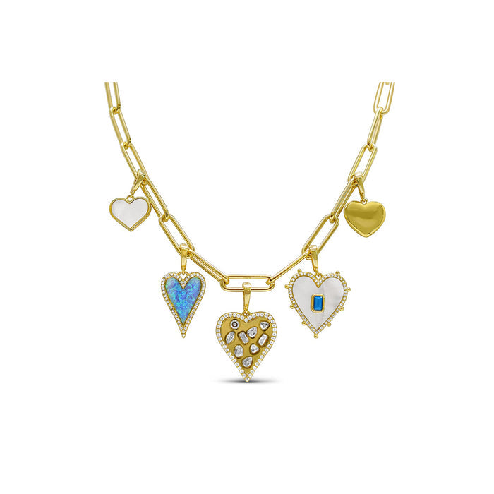 Stia necklace - Charm Necklace - Amour - Hearts - Gold Necklace - E-coating - Stia jewelry near me