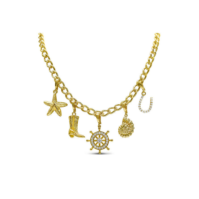 Stia necklace - Charm Necklace - Cowgirl  - Gold Necklace - E-coating - Stia jewelry near me