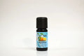 Bottle of sweet orange essential oil on a white background