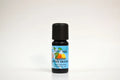 Bottle of organic sweet orange essential oil on a white background