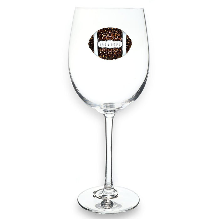 "The Queens' Jewels : Football Jeweled Glassware Stemmed Wineglass - The Queens' Jewels : Football Jeweled Glassware Stemmed Wineglass"