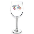 "The Queens' Jewels : Happy Birthday Jeweled Stemmed Wineglass -"