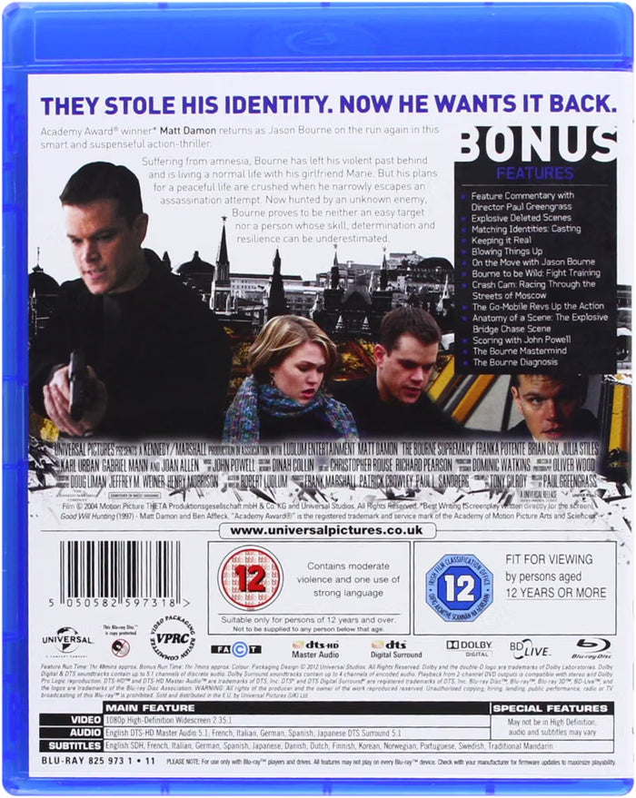 The Ultimate Bourne Collection – Blu-ray Action Thriller Matt Damon Universal Box Set