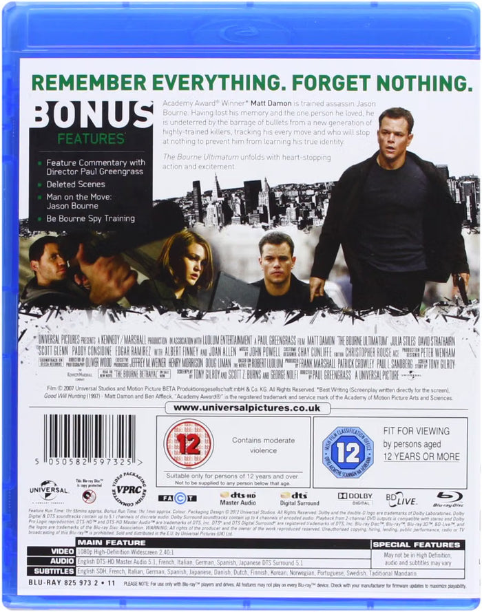 The Ultimate Bourne Collection – Blu-ray Action Thriller Matt Damon Universal Box Set