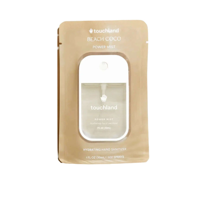 Touchland Beach Coco Power Mist packaging on a white background
