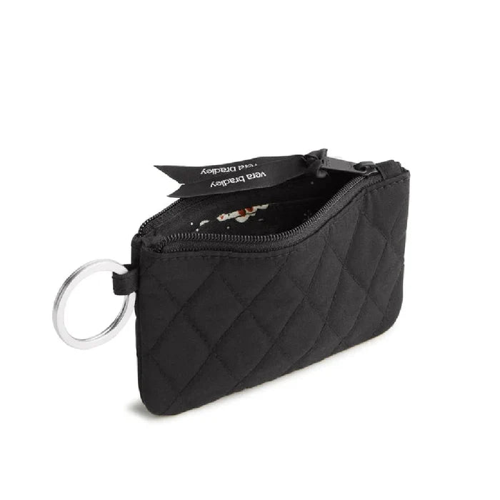 A compact wallet featuring a keychain, ideal for carrying cards and keys together in one place.