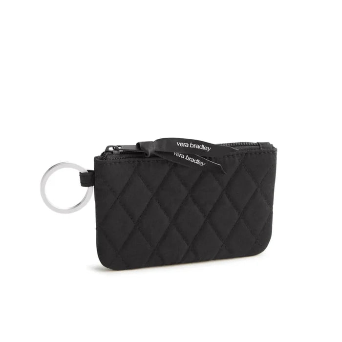 A small wallet with an attached keychain, perfect for organizing keys and essential items in a stylish manner.