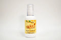 Bottle of wheat germ oil with a label on a white background
