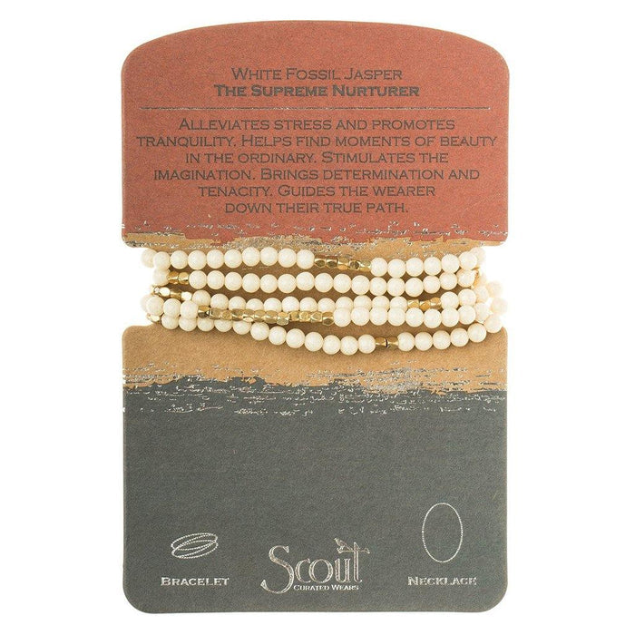 "White Fossil Jasper Wrap - The Supreme Nurturer -"