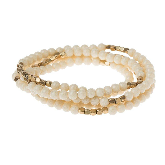 "White Fossil Jasper Wrap - The Supreme Nurturer -"