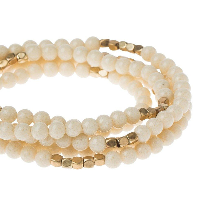 "White Fossil Jasper Wrap - The Supreme Nurturer -"