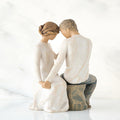 "Willow Tree Around You Figurine – romantic couple seated with foreheads touching, hand-painted resin sculpture by Susan Lordi symbolizing enduring love and connection"