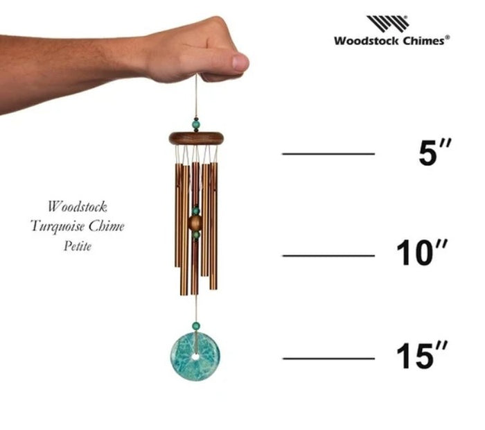 "Woodstock Chimes : Turquoise Chime - Petite -"