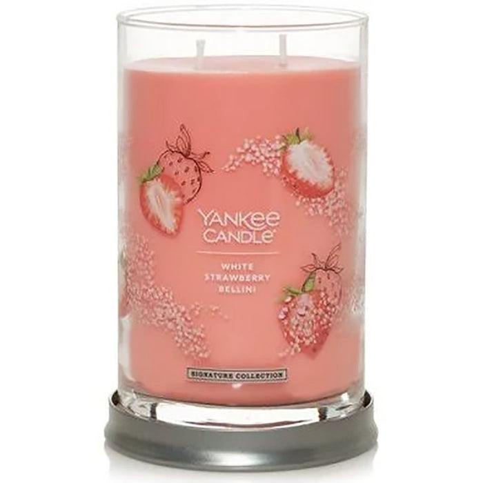 "Yankee Candle : Signature Large Tumbler Candle in White Strawberry Bellini -"